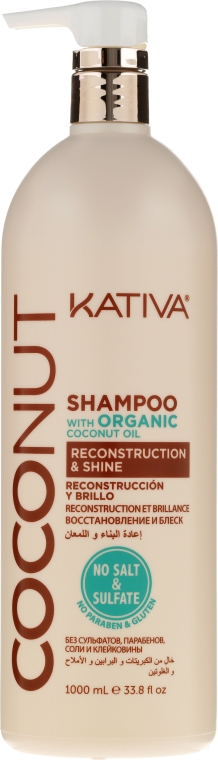 Восстанавливающий шампунь для волос - Kativa Coconut Shampoo — фото N3