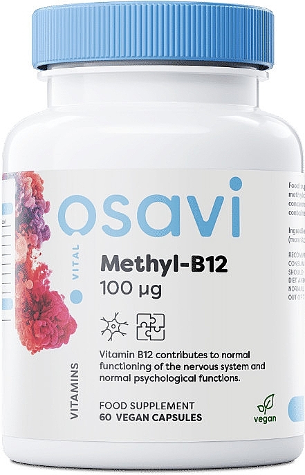 Капсули "Метил-B12", 100 μg - Osavi Vitamin Methyl-B12, 100 μg Vegan Capsules — фото N2