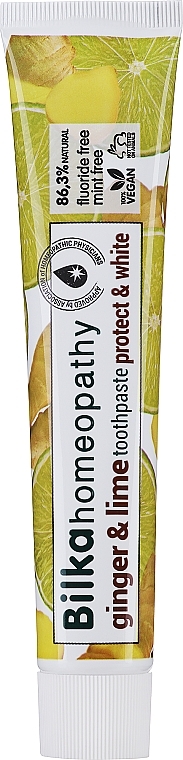 Гомеопатическая зубная паста "Имбирь и лимон" - Bilka Homeopathy Ginger And Lime Toothpaste — фото N2
