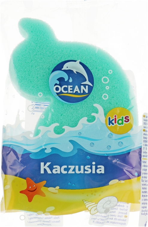 Детская губка для купания "Kaczusia", зеленая - Ocean