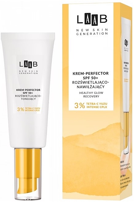 Зволожувальний та освітлювальний крем-перфектор для обличчя з SPF 50+ - AA Cosmetics LAAB — фото N1