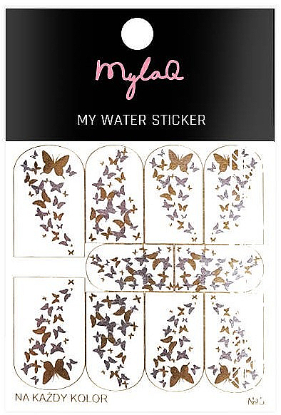 Наклейки для нігтів 5 "Метелики" - MylaQ My Water Sticker — фото N1