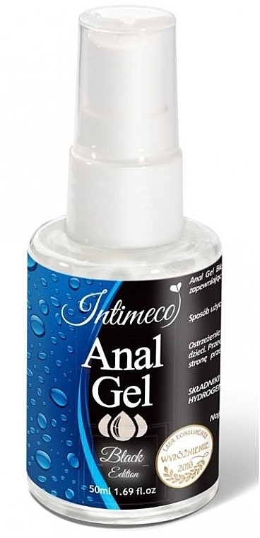 Зволожувальний анальний гель зі змащувальними властивостями, з розпилювачем - Intimeco Anal Gel Black Edition — фото N1