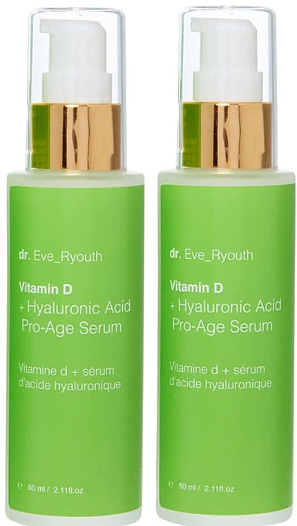 Набор "Сыворотка для лица" - Dr. Eve_Ryouth Vitamin D + Hyaluronic Acid Pro-Age (serum/2x50ml) — фото N1