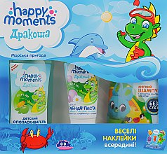 Духи, Парфюмерия, косметика Набор "Морское приключение" - Дракоша Happy Moments (shmp/240ml + t/paste/60ml + mouthwash/250ml + stickers)