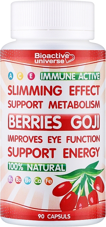 Ягоды годжи в капсулах для похудения, энергии, иммунитета - Bioactive Universe Immune Berries Goji — фото N3