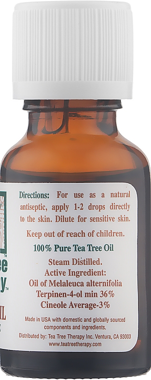 Масло чайного дерева 100% органическое - Tea Tree Therapy Tea Tree Oil — фото N2