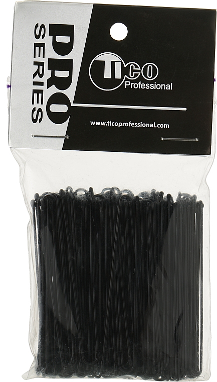Шпильки для волос ровные 60мм, черные - Tico Professional — фото N1