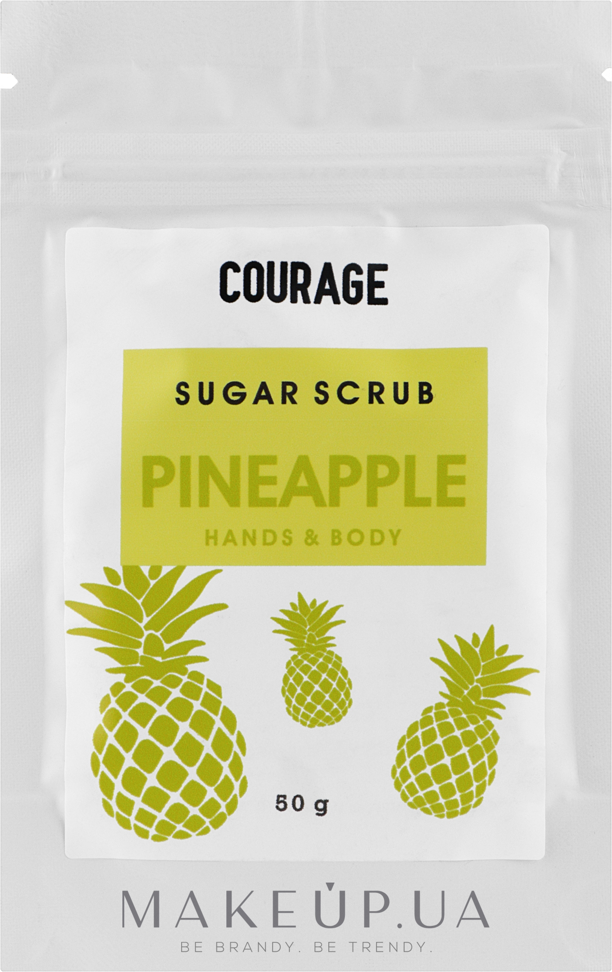Цукровий скраб для рук і тіла «Ананас» - Courage Pineapple Hands & Body Sugar Scrub (дой-пак) — фото 50g