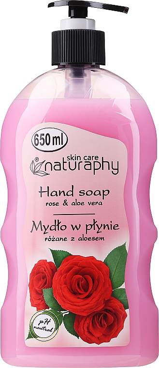 Рідке мило для рук "Троянда і алое вера" - Bluxcosmetics Naturaphy Rose & Aloe Vera Hand Soap — фото N1