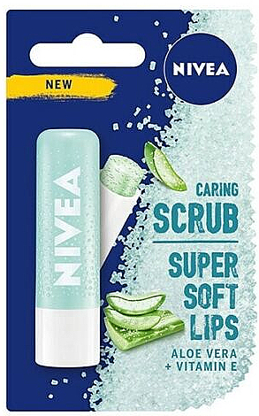 Скраб для губ "Алое вера + витамин E" - NIVEA Caring Scrub Super Soft Lips Aloe Vera + Vit-E