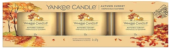 Набор - Yankee Candle Singnature Autumn Sunset (3xcandle/37g) — фото N1