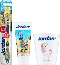 Духи, Парфюмерия, косметика Набор (альпака, единорог) - Jordan Junior (toothpaste/50ml + toothbrush/1pc + cup)