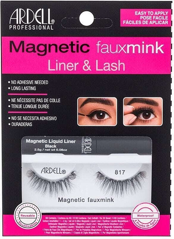 Набір - Ardell Magnetic Faux Mink Lash & Liner Lash 817 (eye/liner/2.5g + lashes/2pc) — фото N1