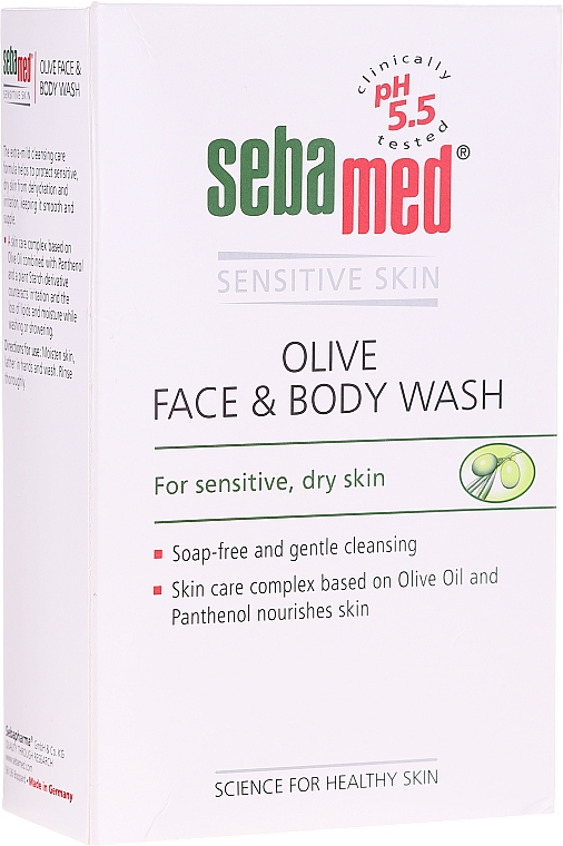 Очищувальний лосьйон для обличчя і тіла - Sebamed Olive Face & Body Wash — фото N2
