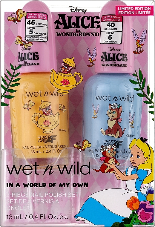 Набор лаков - Wet N Wild Alice in Wonderland in A World Of My Own 2-Piece Nail Polish Set (nail/polish/2x13ml) — фото N1