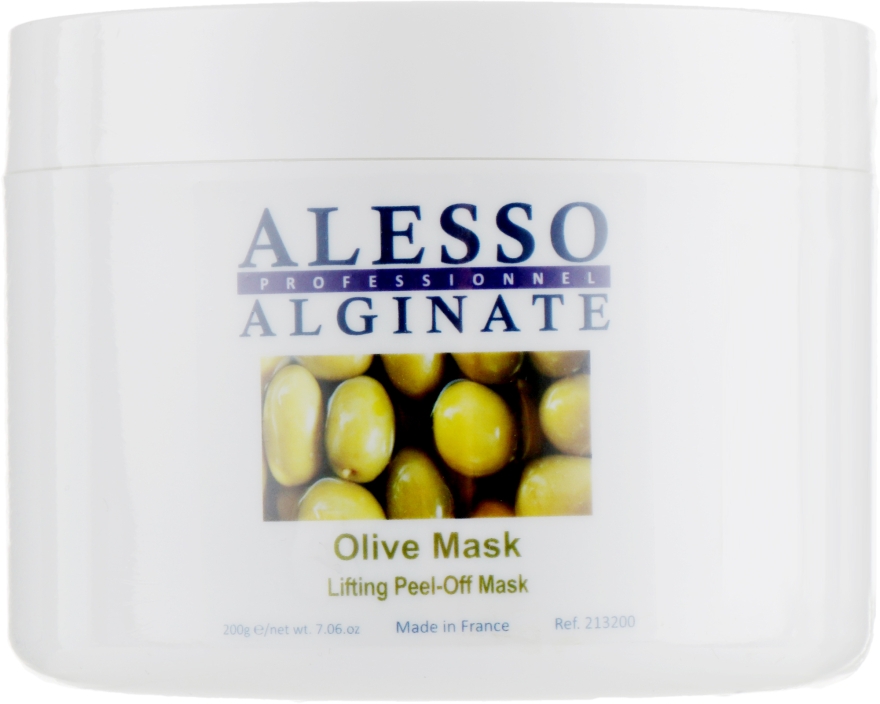 Маска альгінатна для обличчя, ліфтингова c екстрактом листя оливи - Alesso Professionnel Alginate Olive Peel-Off Lifting Mask 