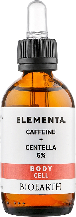 Сыворотка для тела против целюллита "Кофеин и центелла 6%" - Bioearth Elementa Caffeine Centella 6%