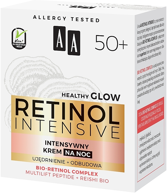 Інтенсивний нічний крем для обличчя 50+ - AA Cosmetics Retinol Intensive Healthy Glow 50+ Night Cream — фото N4