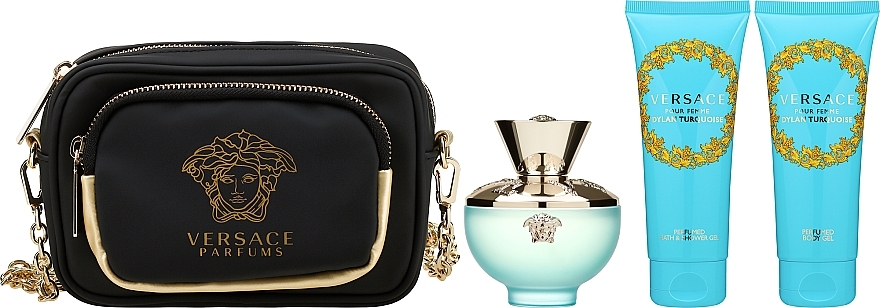 Versace Dylan Turquoise pour Femme - Набор (edt/100ml + b/lot/100ml + sh/gel/100ml + bag) — фото N2