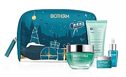 Духи, Парфюмерия, косметика Набор - Biotherm Aquasource (f/gel/50ml + f/foam/50ml + elixir/7ml + eye/cr/5ml + pouch)