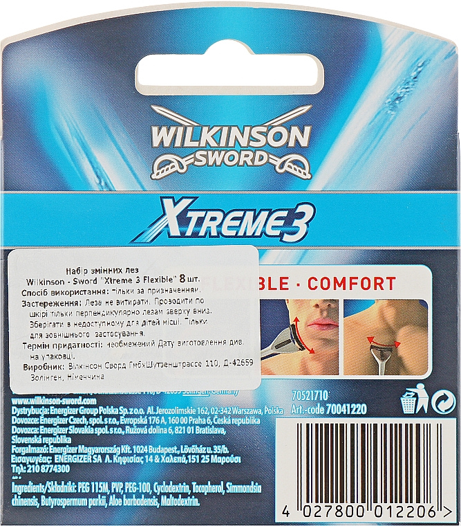Набір змінних лез "Xtreme 3 Flexible", 8 шт. - Wilkinson Sword Xtreme 3 Flexible — фото N2