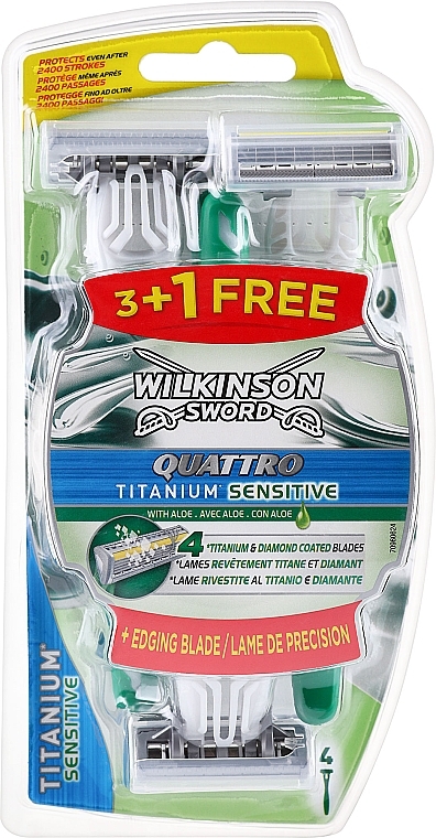 Станок для гоління - Wilkinson Sword Quattro Titanium Sensitive