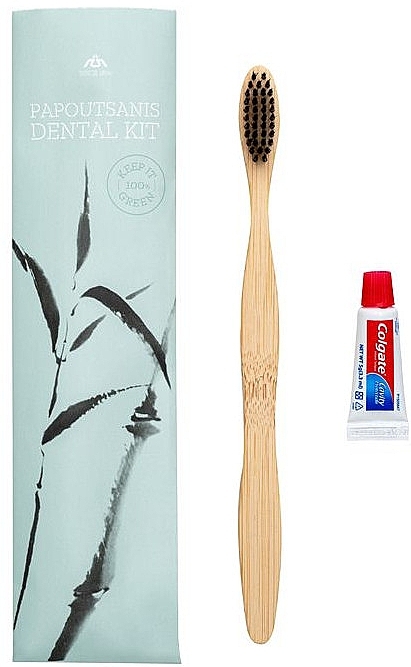 Набор - Papoutsanis Dental Kit Bamboo (toothbrush/1pcs + tooth/paste/5ml) — фото N1