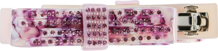 Затискач-автомат для волосся "Ремінець зі стразами", 0849, фіолетовий - Еліта — фото N1