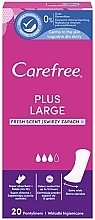 Парфумерія, косметика Гігієнічні щоденні прокладки з ароматом свіжості, великий розмір, 20шт. - Carefree Plus Large Fresh