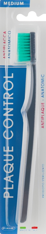 Зубна щітка "Контроль нальоту" середня, сіра - Piave Toothbrush Medium — фото N1