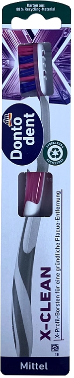 Зубная щетка «Х-чистка», розовая - Dontodent X-Clean — фото N1