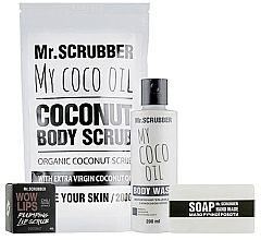 Набір - Mr.Scrubber Coconut Beauty Box (b/scrub/200g + sh/gel/200ml + lip/scrub/40g + soap/100g) — фото N1