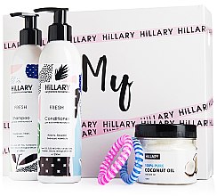 Духи, Парфюмерия, косметика УЦЕНКА Набор - Hillary Hair Complex Mask + Jojoba (cond/250ml + shamp/250ml + mask/200ml + oil + пружинки для волос) *