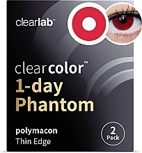 Однодневные цветные контактные линзы "Red Vampire", 2 шт. - Clearlab ClearColor 1-Day Phantom — фото N1