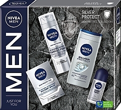 Парфумерія, косметика Набір - NIVEA MEN Silver Protect (foam/200ml + ash/balm/100ml + deo/50ml + sh/gel/250ml)