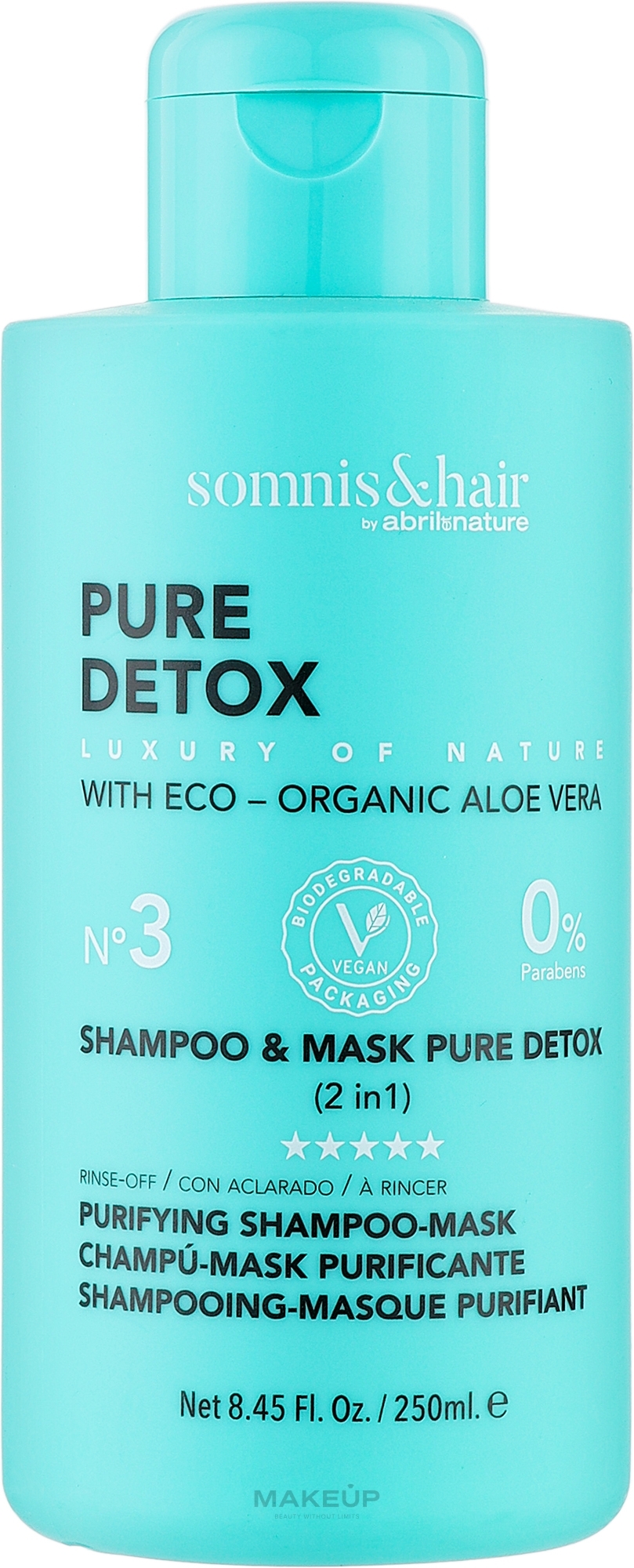 Шампунь і маска 2 в 1 для всіх типів волосся - Somnis & Hair Shampoo & Mask Pure Detox — фото 250ml