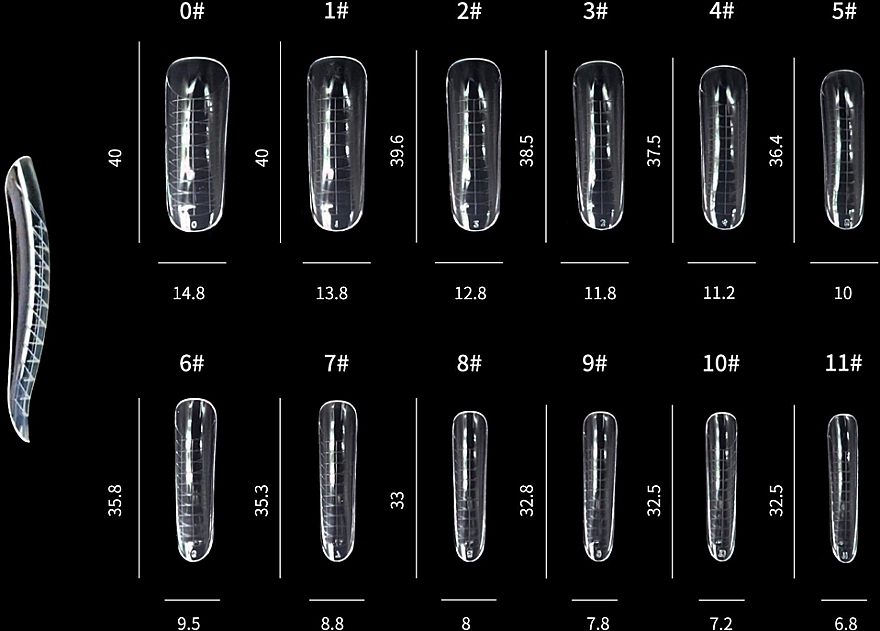 Форми багаторазові для нарощування нігтів, Di1543 - Divia — фото N3