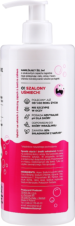 Гель для миття волосся, обличчя й тіла 3 в 1 - DermoFuture 3in1 Cotton Candy Hair, Face & Body Wash — фото N2