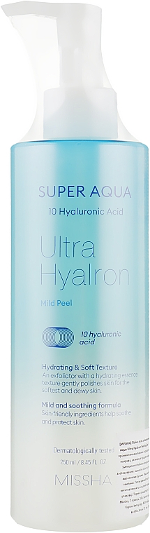 М'який пілінг-гель із гіалуроновою кислотою - Missha Super Aqua Ultra Hyalron Mild Peel — фото N1