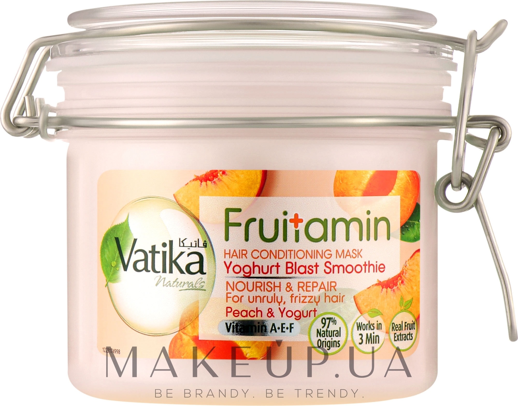 Маска для волосся "Персик і Йогурт" - Dabur Vatika Naturals Fruitamin Peach And Yogurt Hair Conditioning Mask — фото 350g