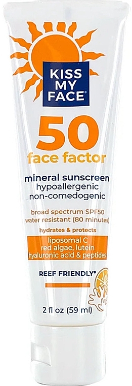 Сонцезахисний крем - Kiss My Face Face Factor SPF 50 Mineral Sunscreen — фото N1