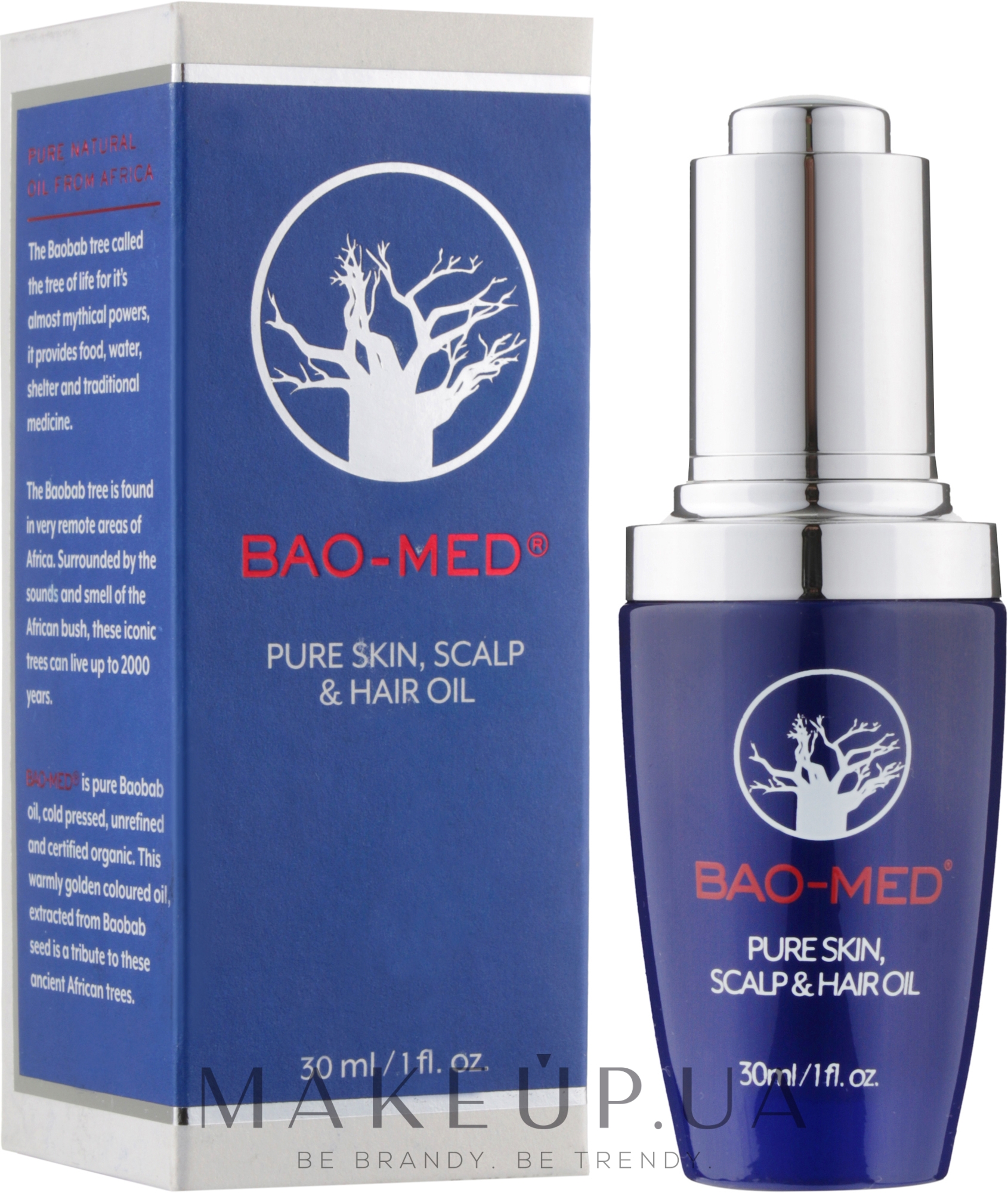Олія для шкіри, волосся та шкіри голови - Bao-Med Pure Skin Scalp & Hair Oil — фото 30ml