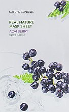 Парфумерія, косметика Тканинна маска з екстрактом ягід асаї - Nature Republic Real Nature Acai Berry Mask Sheet