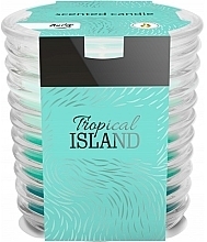 Ароматична свічка в ребристій склянці "Тропічний острів" - Bispol Scented Candle Tropical Island — фото N1