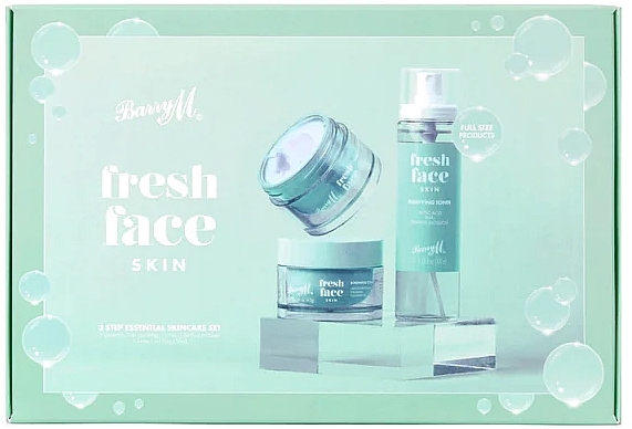 Набор - Barry M Fresh Face Skin 3-Step Skincare Set (cleans/balm/40 g + toner/100 ml + cr/50 ml) — фото N1