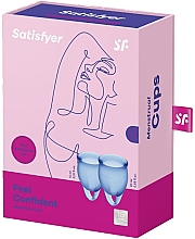 Набір менструальних чаш, синій - Satisfyer Feel Confident Menstrual Cups Dark Blue — фото N2