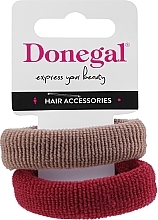 Резинки для волос FA-5642, коричневая + бордовая - Donegal — фото N1