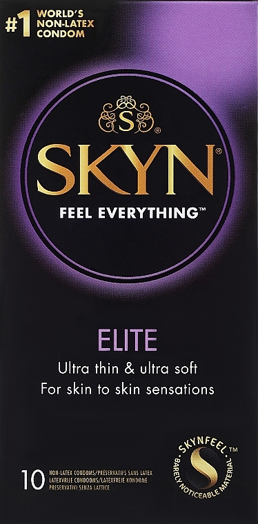 Презервативы без латекса, 10 шт - Unimil Skyn Feel Everything Elite — фото N1