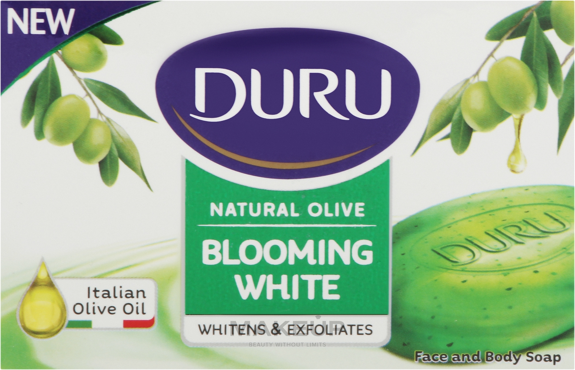 Мило косметичне з оливковою олією екстрактом плодів папаї - Duru Natural Olive Blooming White — фото 90g
